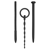 Knot Knot Nail Silicone Urethral Sounding Kit Black Urethral Sounds
